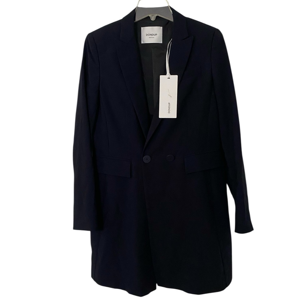 NWT Dondup Black Blazer Jacket Minimalist Design Italy 44 Medium